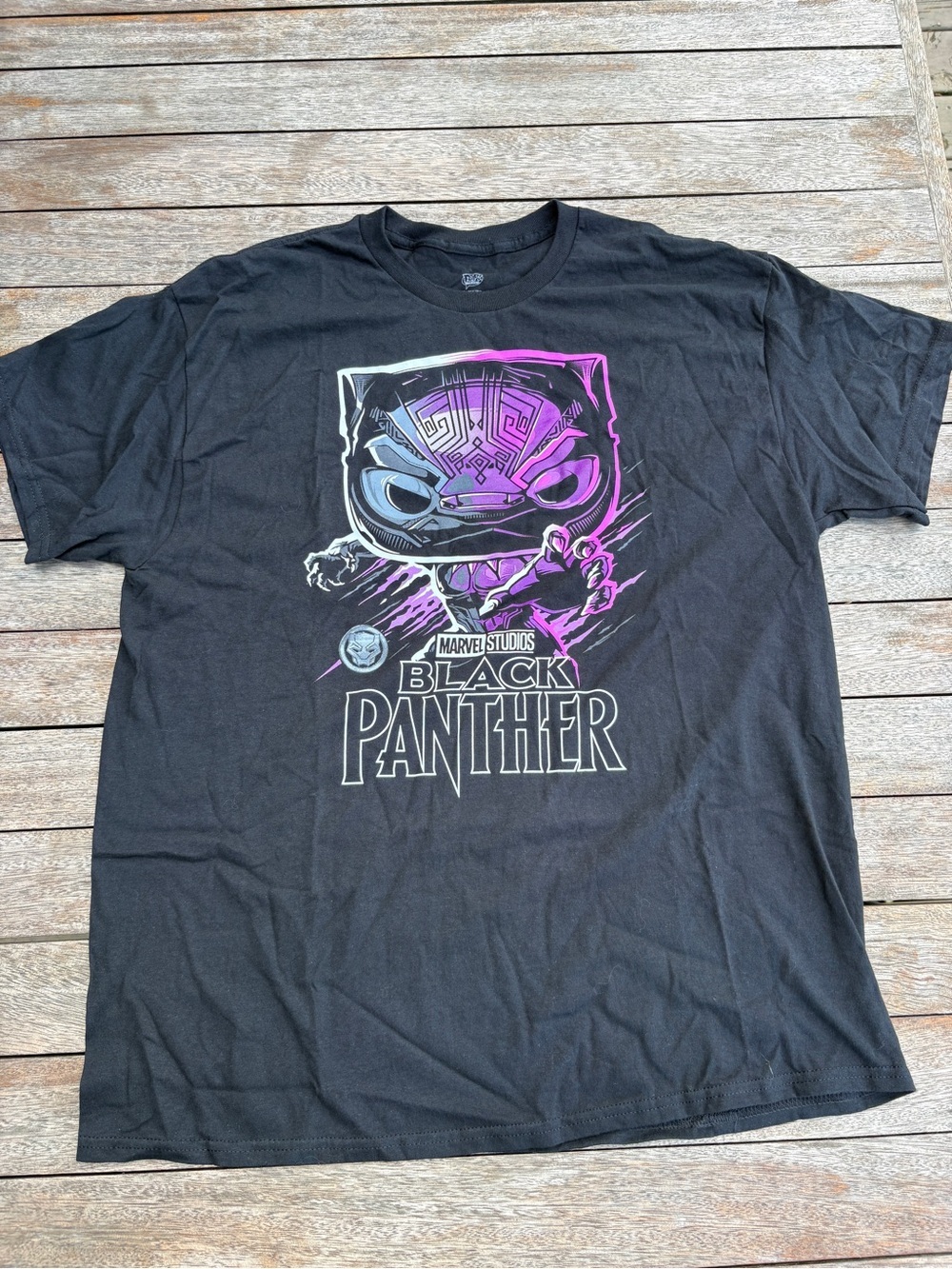 Funko POP! Tees Marvel Studios Black Panther Men's XL T-Shirt Blk Graphic Print